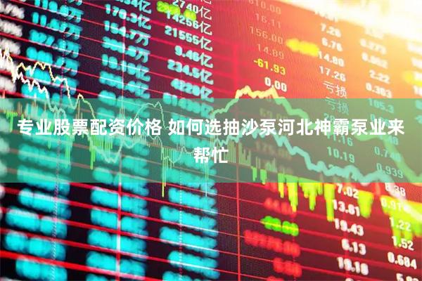 专业股票配资价格 如何选抽沙泵河北神霸泵业来帮忙